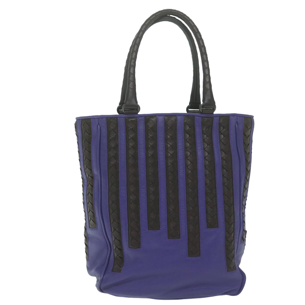 BOTTEGAVENETA INTRECCIATO Tote Bag Leather Purple Auth yk10235 - 0
