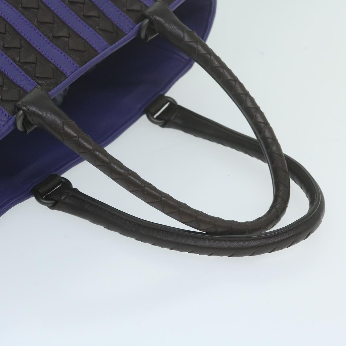 BOTTEGAVENETA INTRECCIATO Tote Bag Leather Purple Auth yk10235