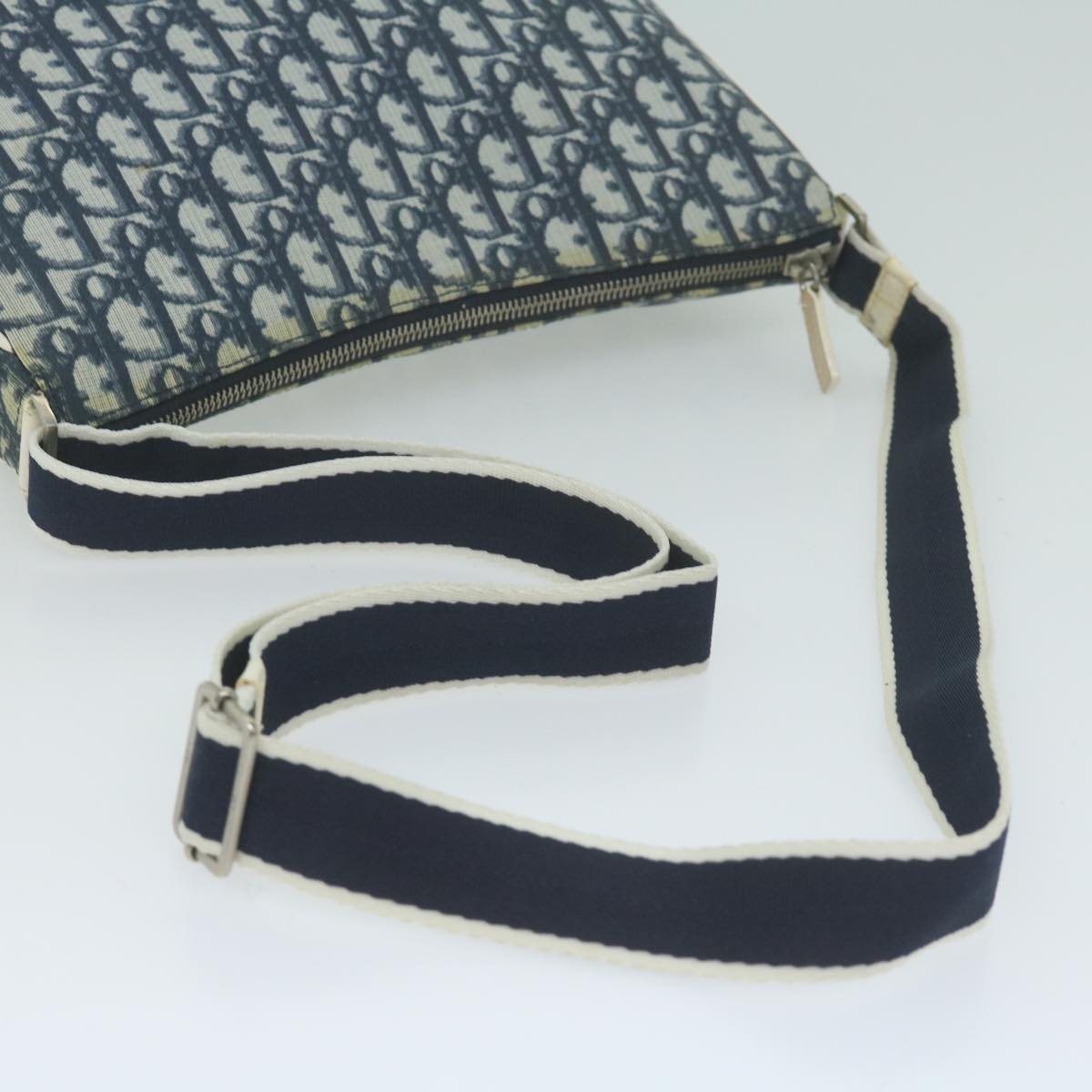 Christian Dior Trotter Canvas Shoulder Bag Coated Canvas Navy Auth yk10267