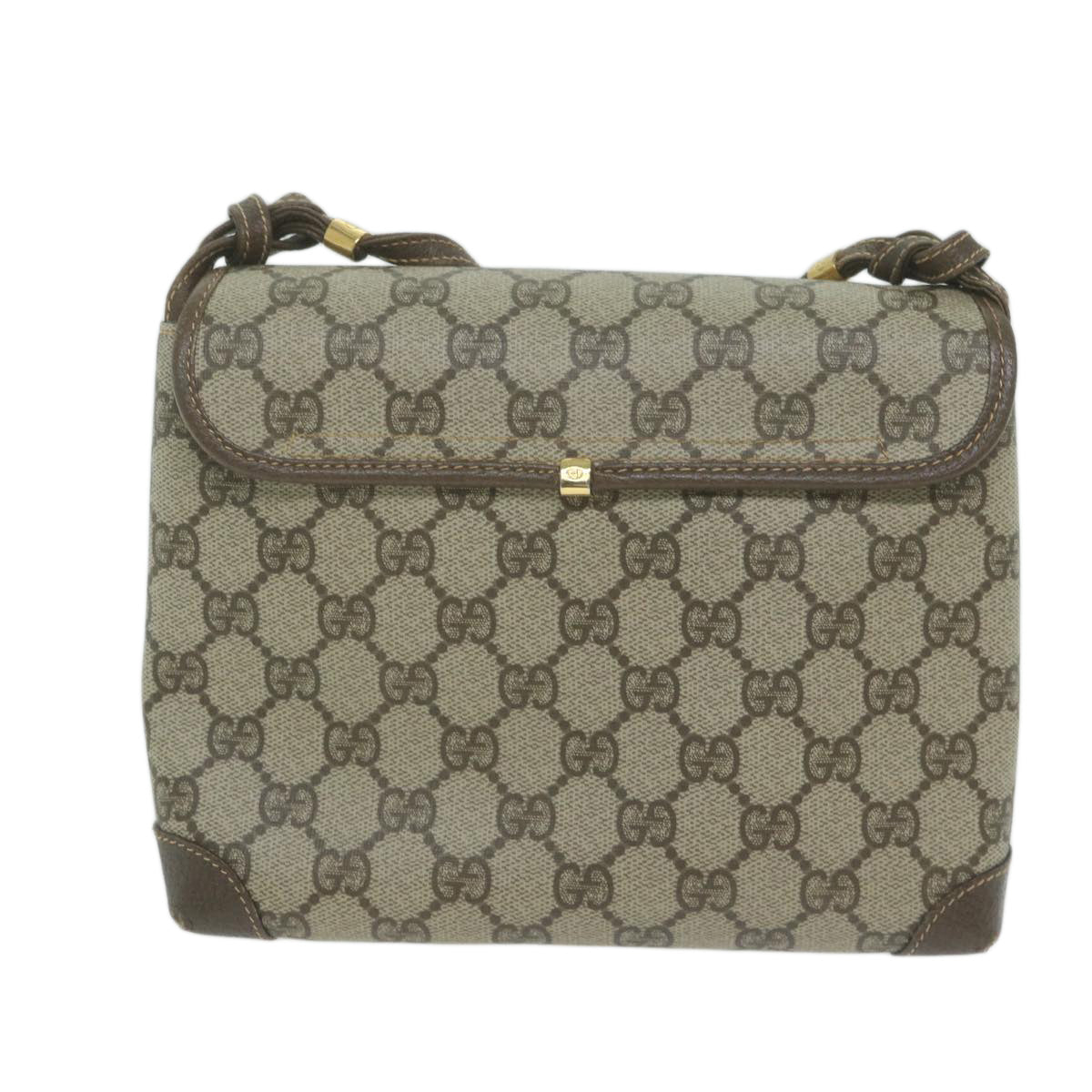 GUCCI GG Canvas Shoulder Bag PVC Beige Brown Auth yk10279 - 0