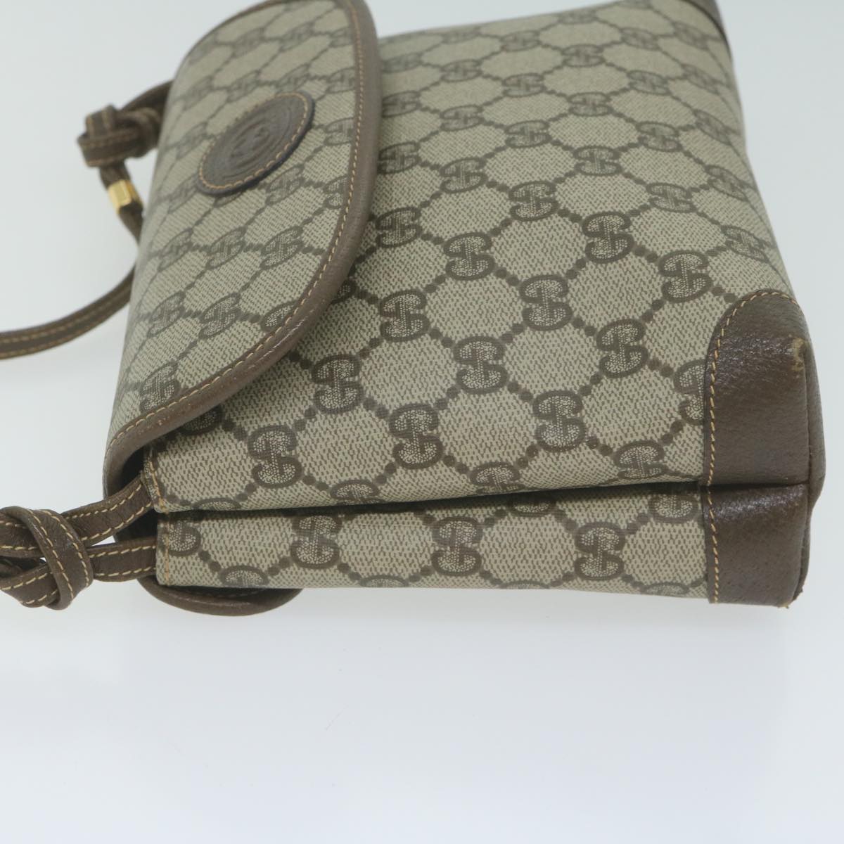 GUCCI GG Canvas Shoulder Bag PVC Beige Brown Auth yk10279