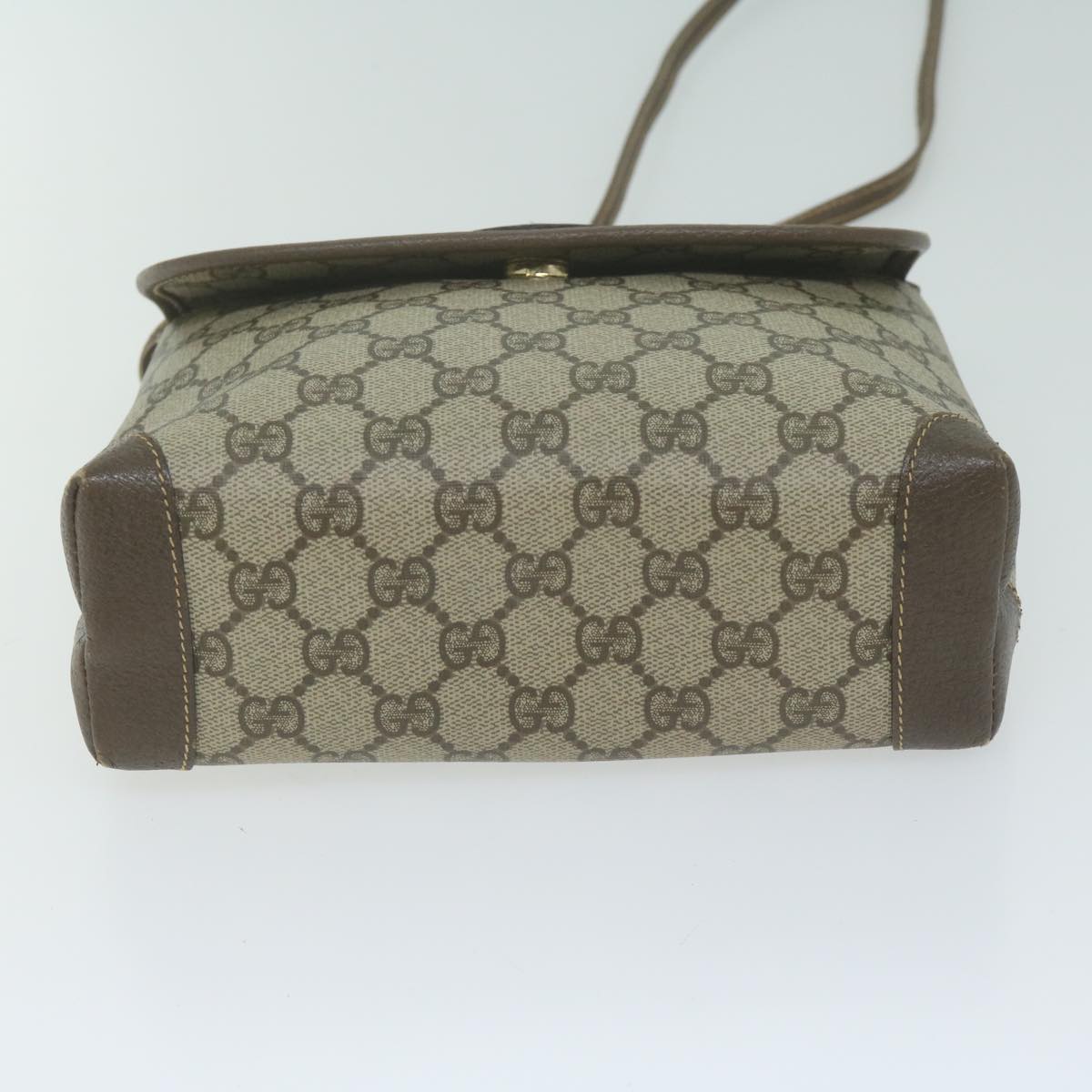 GUCCI GG Canvas Shoulder Bag PVC Beige Brown Auth yk10279