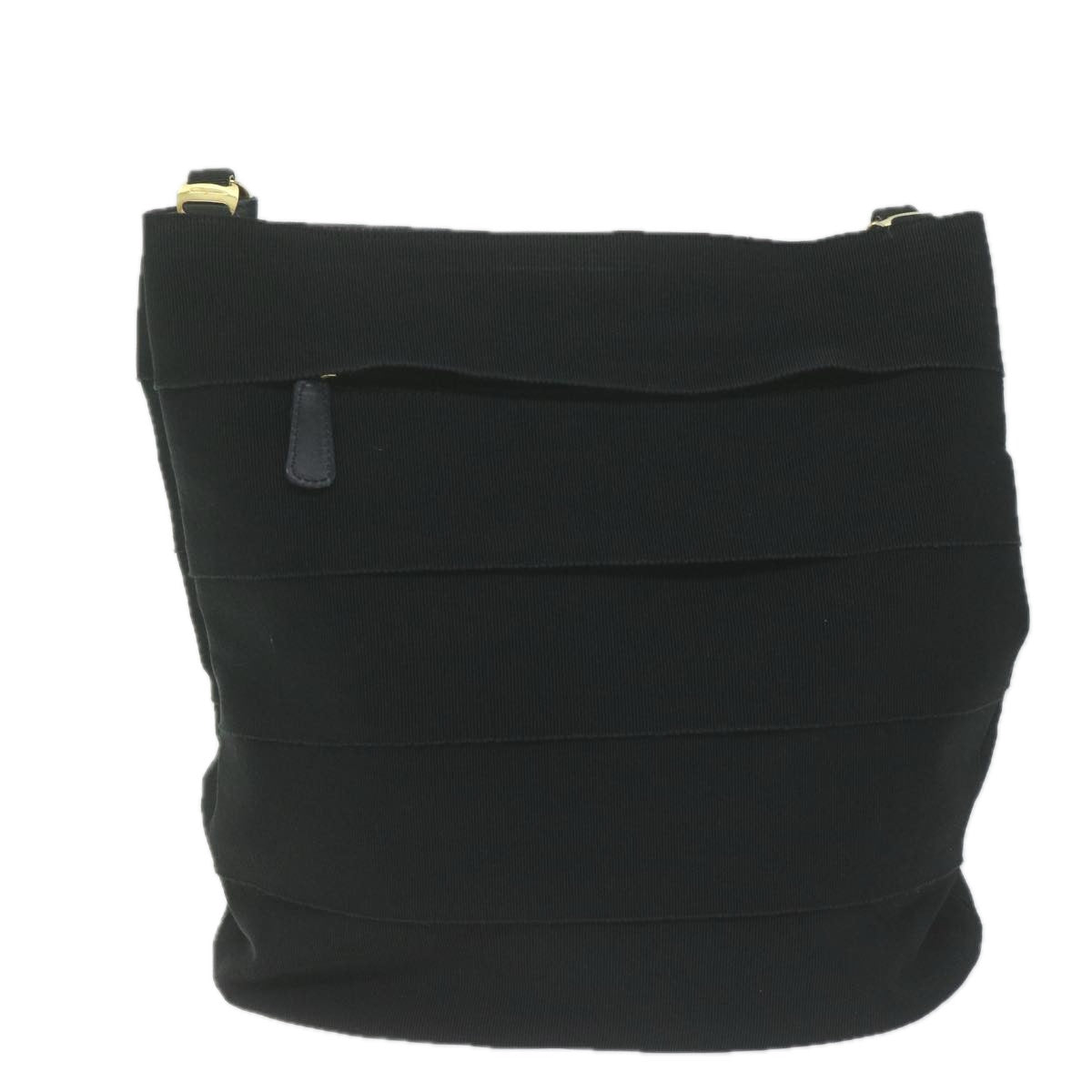 Salvatore Ferragamo Chain Shoulder Bag Nylon Black Auth yk10302 - 0