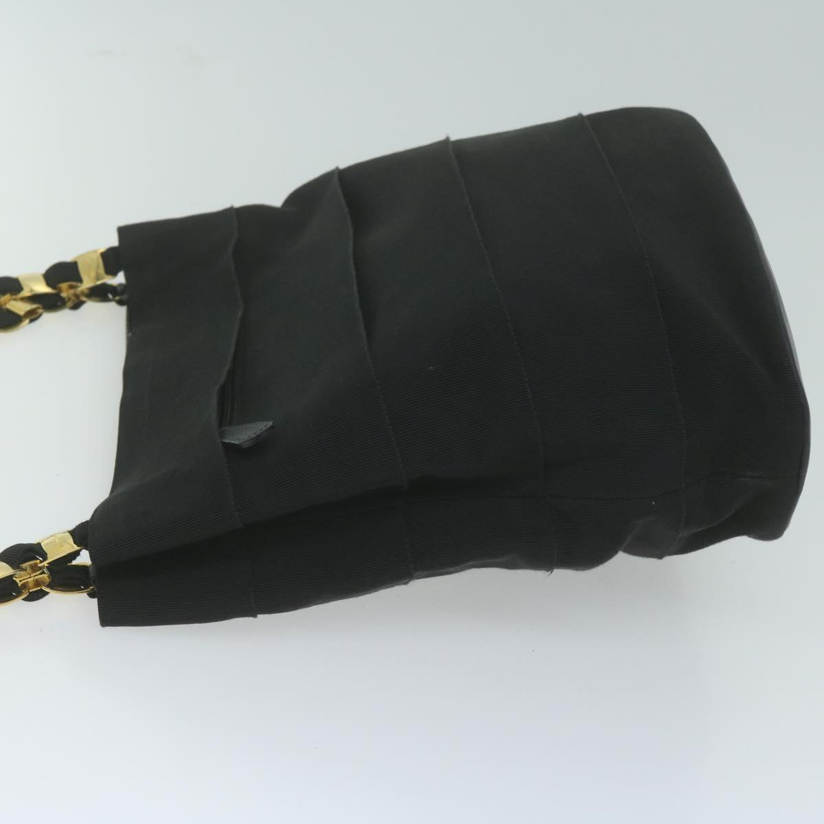 Salvatore Ferragamo Chain Shoulder Bag Nylon Black Auth yk10302
