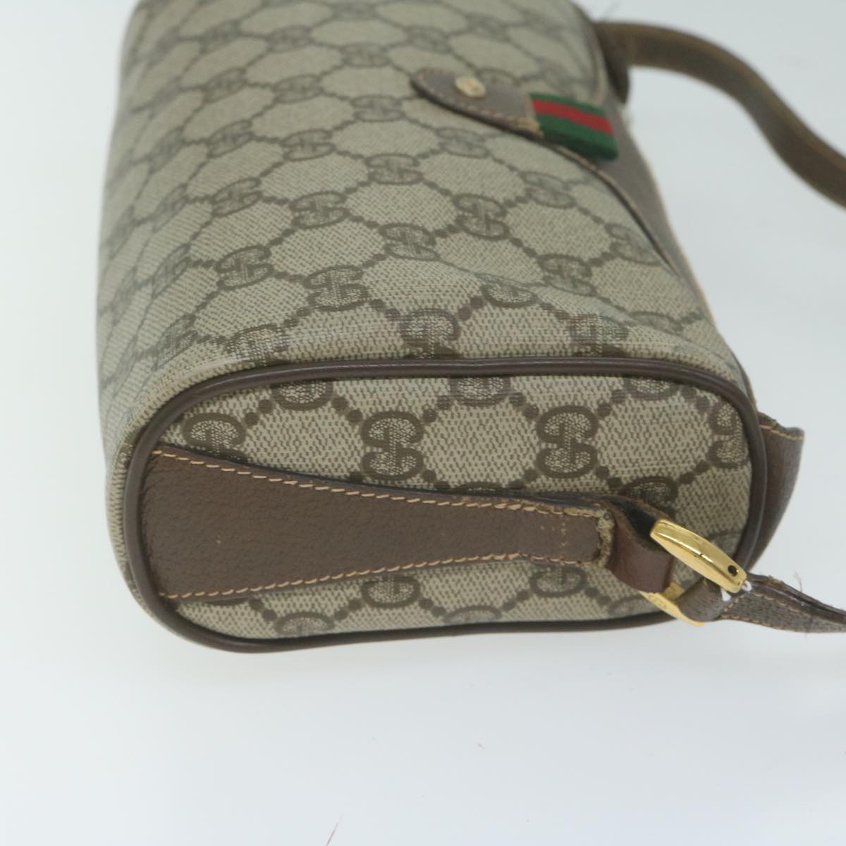 GUCCI GG Supreme Web Sherry Line Shoulder Bag PVC Beige 89 02 018 Auth yk10321