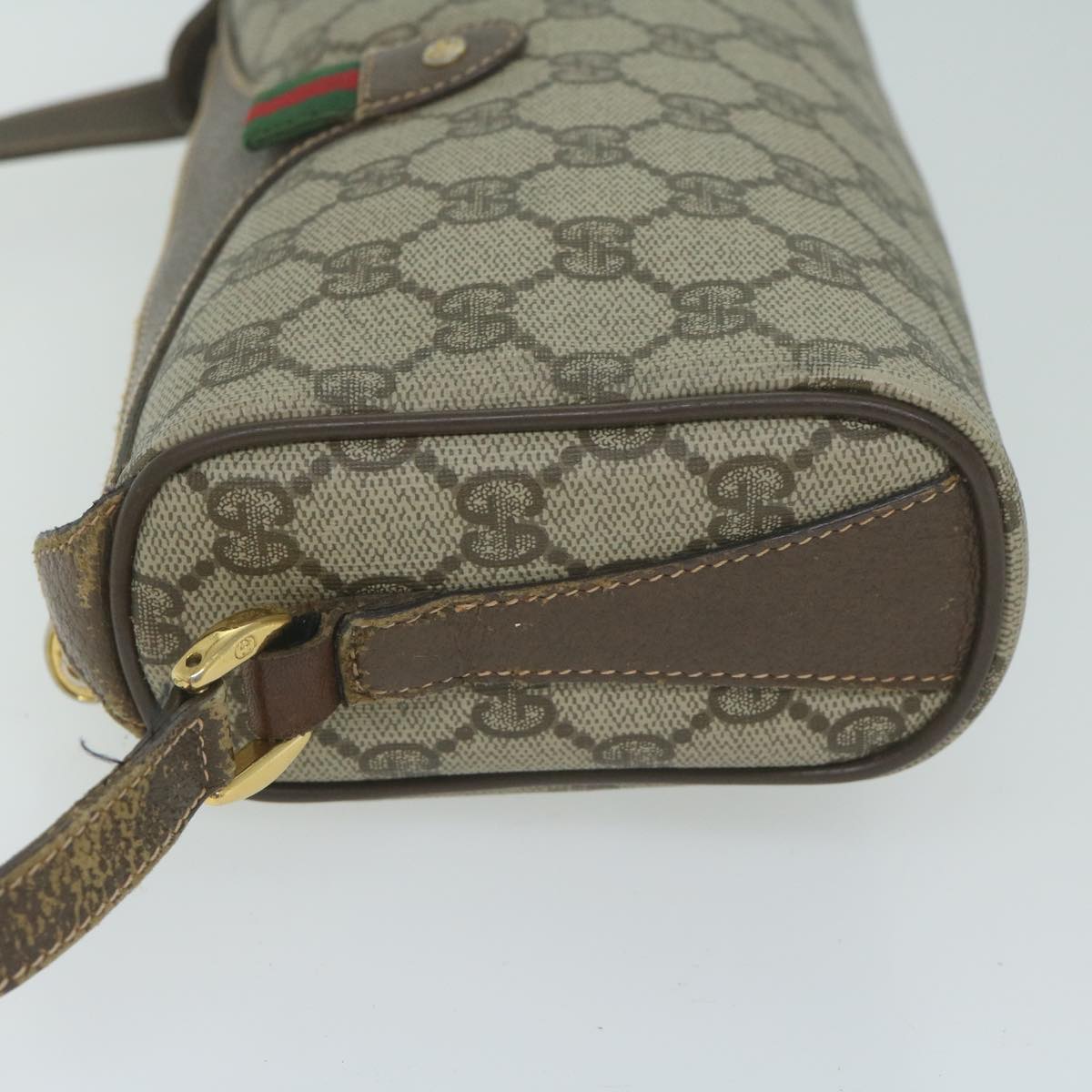 GUCCI GG Supreme Web Sherry Line Shoulder Bag PVC Beige 89 02 018 Auth yk10321