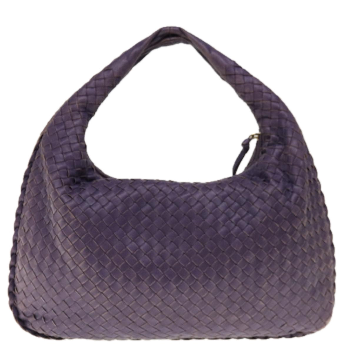 BOTTEGAVENETA INTRECCIATO Hobo Shoulder Bag Leather Purple Auth yk10379 - 0