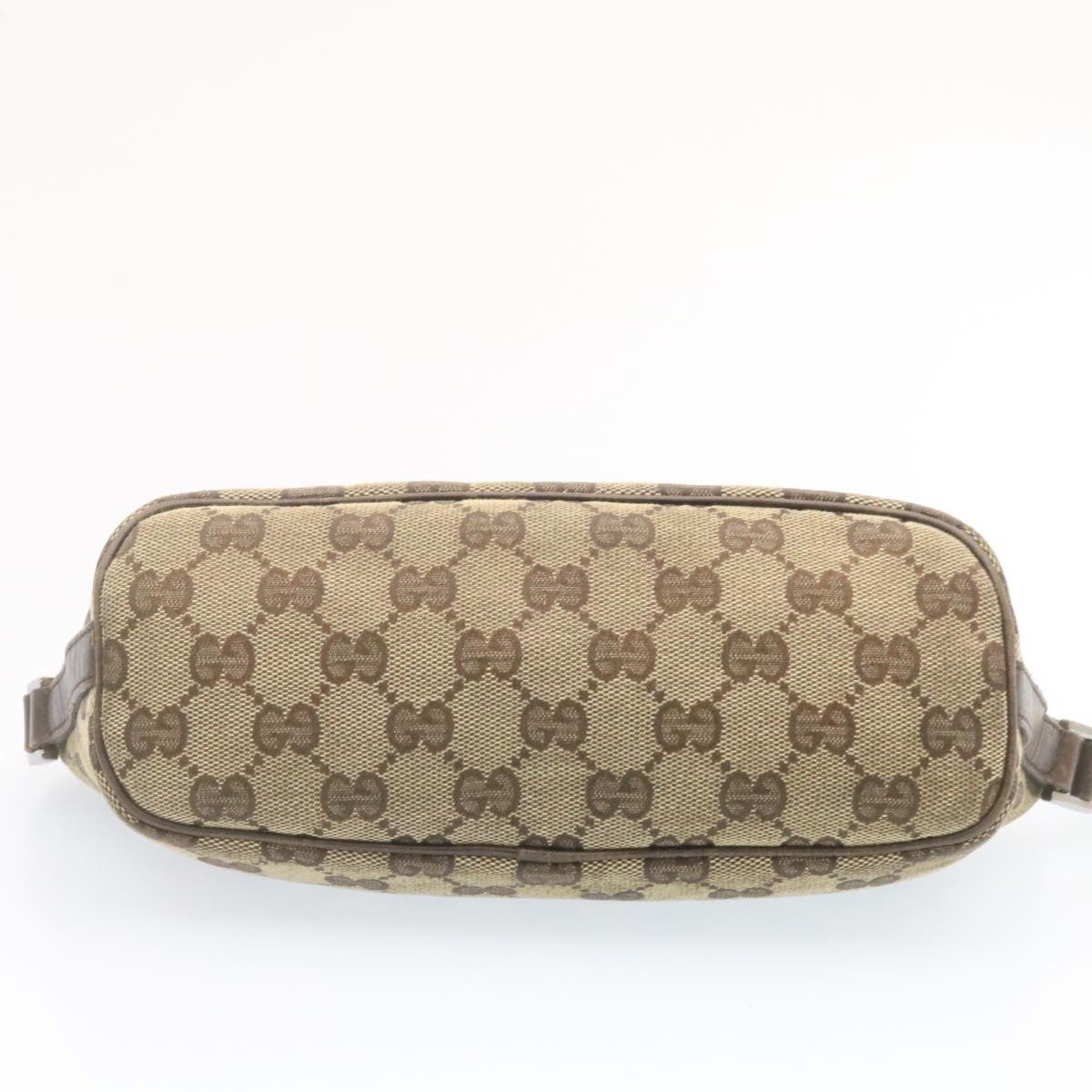 GUCCI Web Sherry Line GG Canvas hand Pouch Beige Red Green Auth yk1727