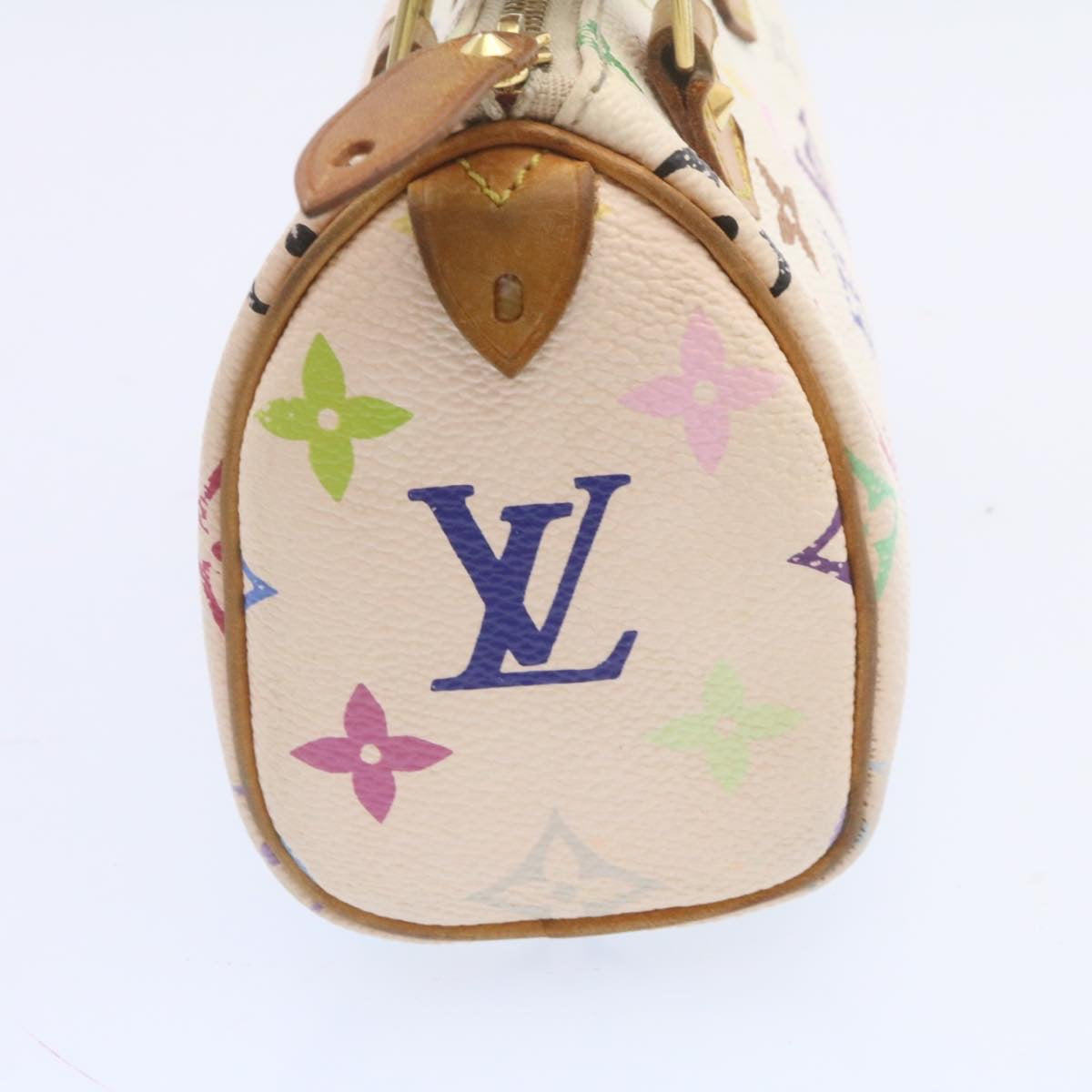 LOUIS VUITTON Monogram Multicolor Mini Speedy Hand Bag White M92645 Auth yk1914