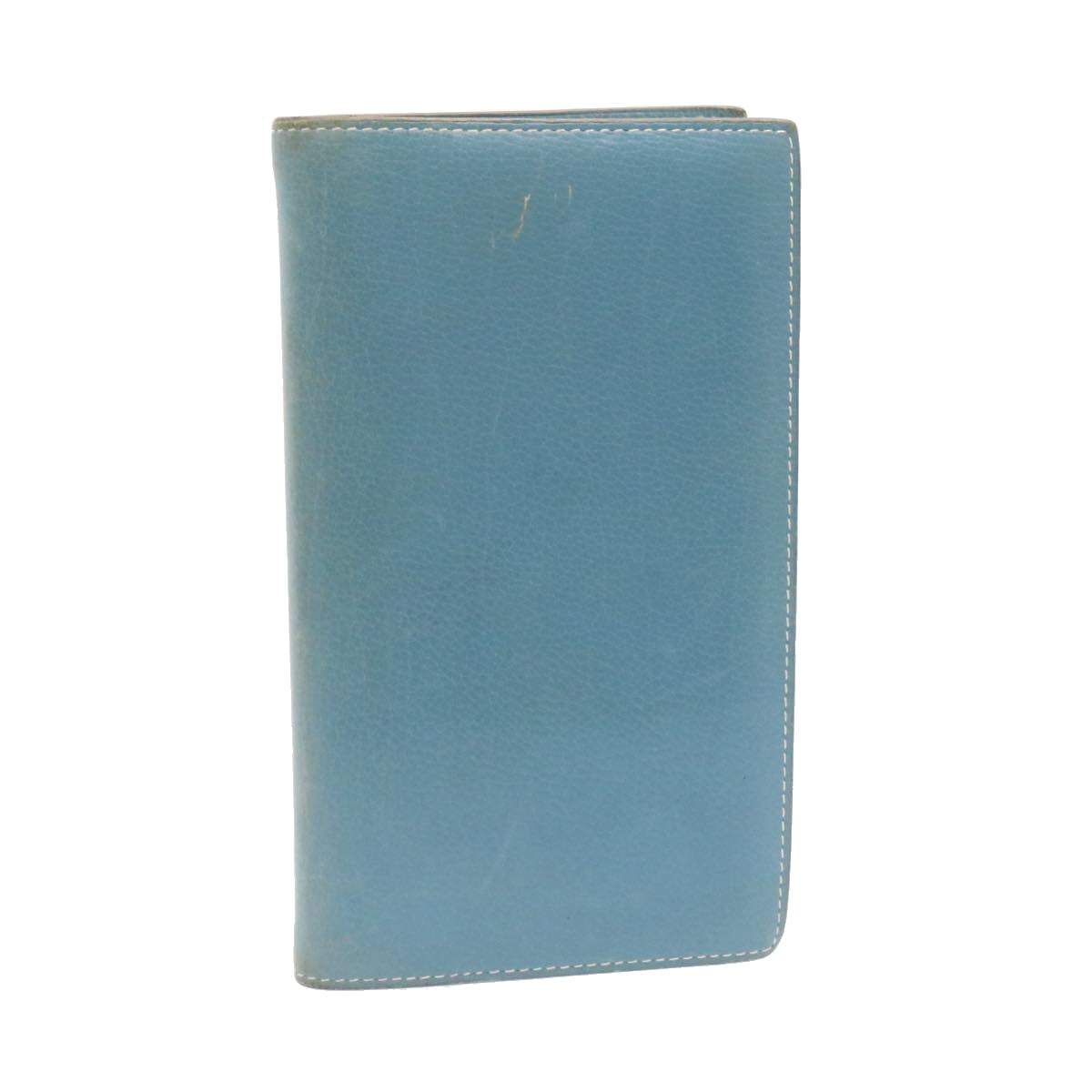 HERMES Notebook Cover Leather Light Blue Auth yk2852