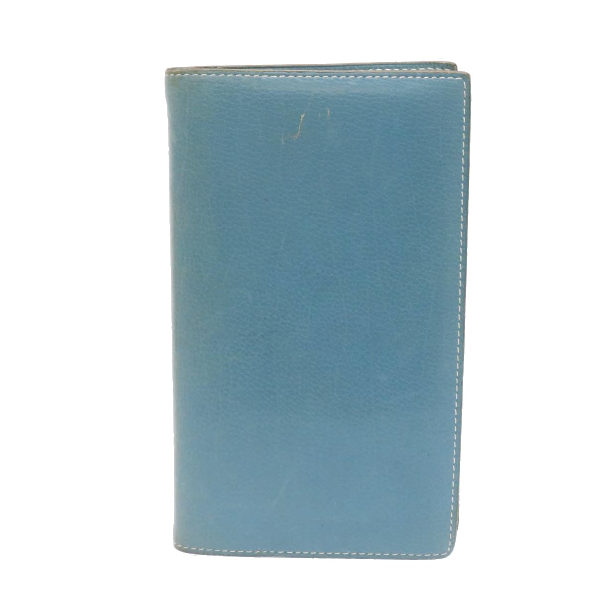 HERMES Notebook Cover Leather Light Blue Auth yk2852 - 0