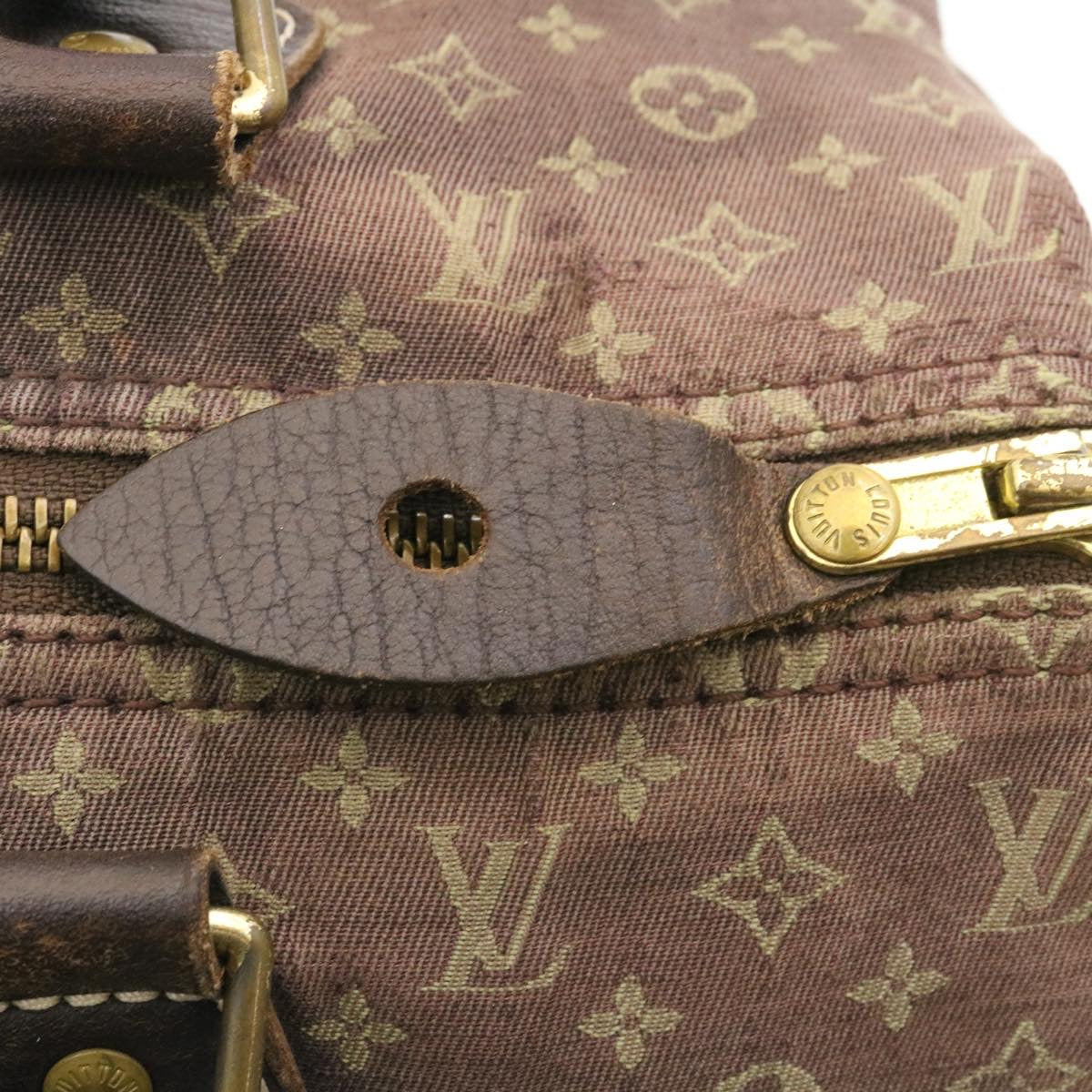 LOUIS VUITTON Monogram Mini Lin Speedy 30 Hand Bag Ebene M95224 LV Auth yk3378