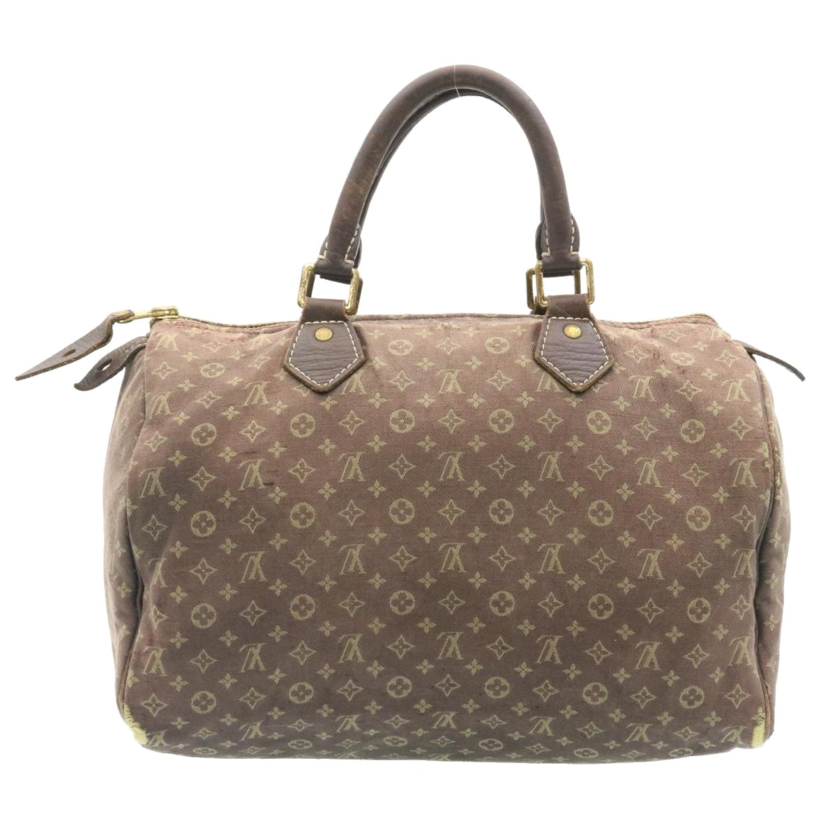 LOUIS VUITTON Monogram Mini Lin Speedy 30 Hand Bag Ebene M95224 LV Auth yk3378