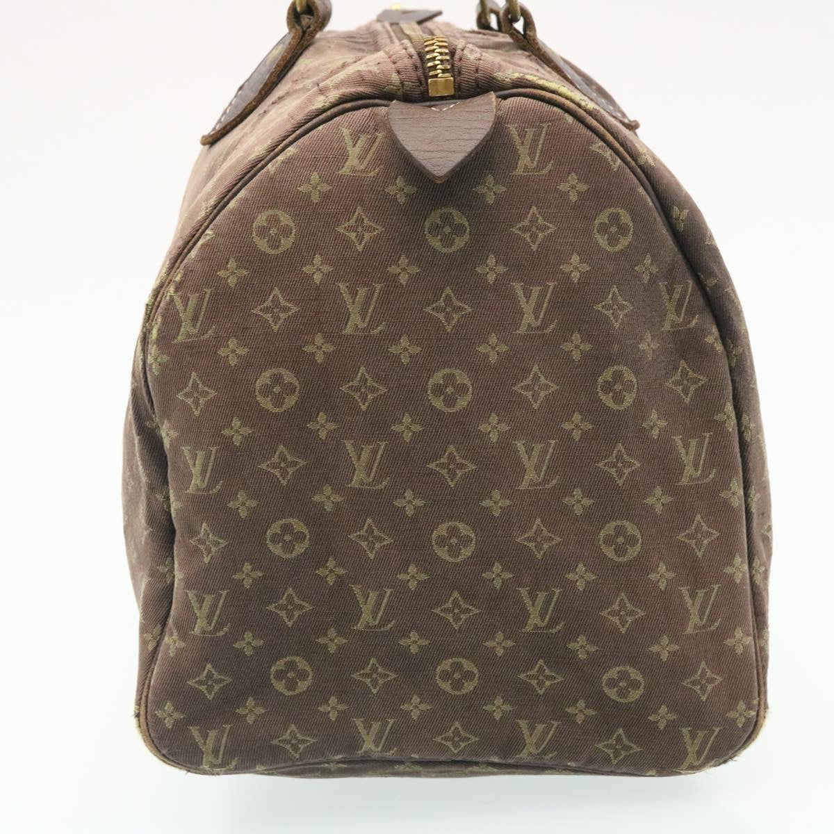 LOUIS VUITTON Monogram Mini Lin Speedy 30 Hand Bag Ebene M95224 LV Auth yk3378