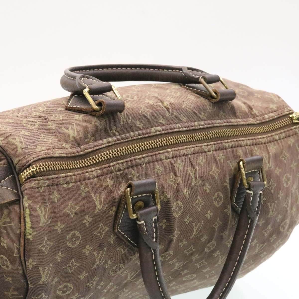 LOUIS VUITTON Monogram Mini Lin Speedy 30 Hand Bag Ebene M95224 LV Auth yk3378