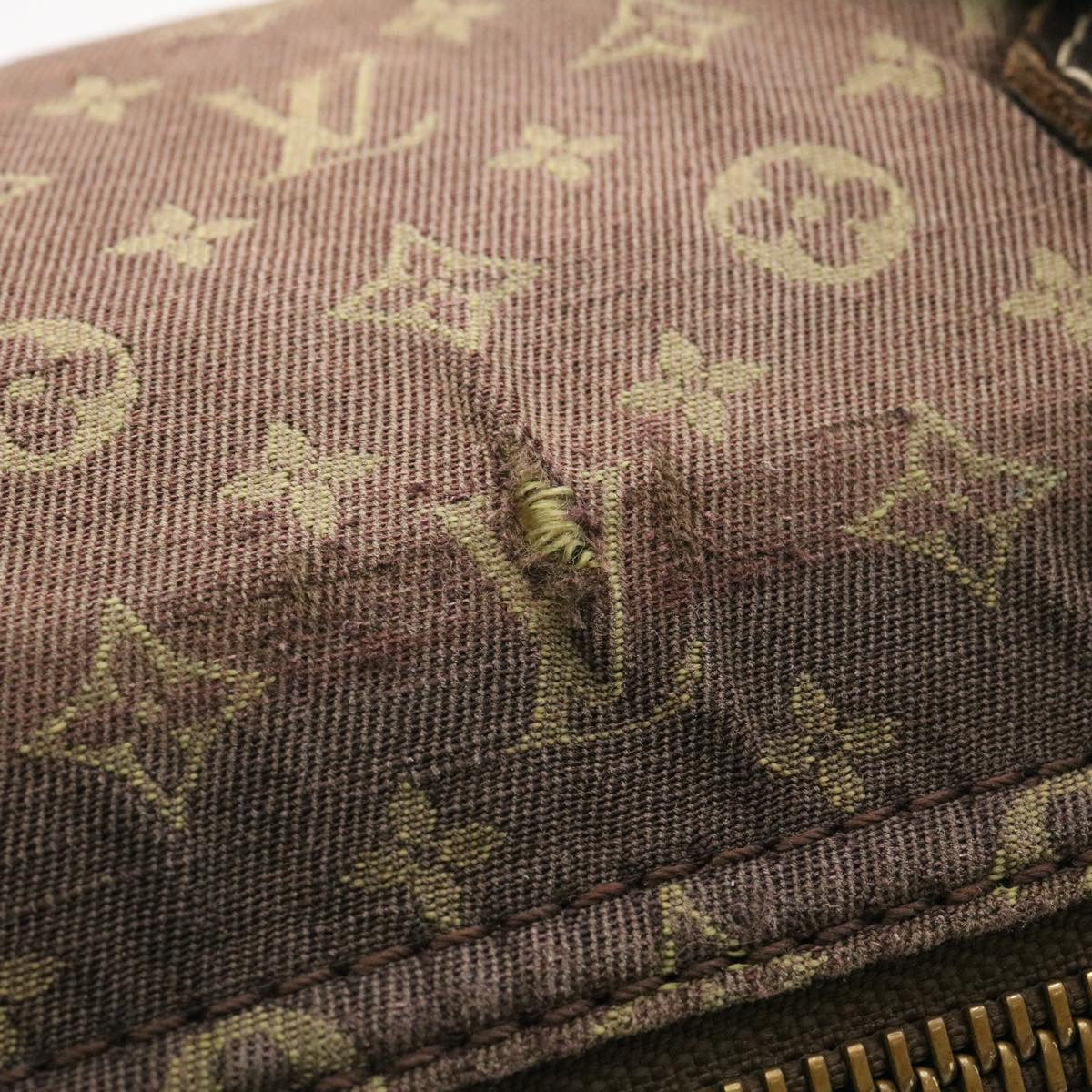 LOUIS VUITTON Monogram Mini Lin Speedy 30 Hand Bag Ebene M95224 LV Auth yk3378