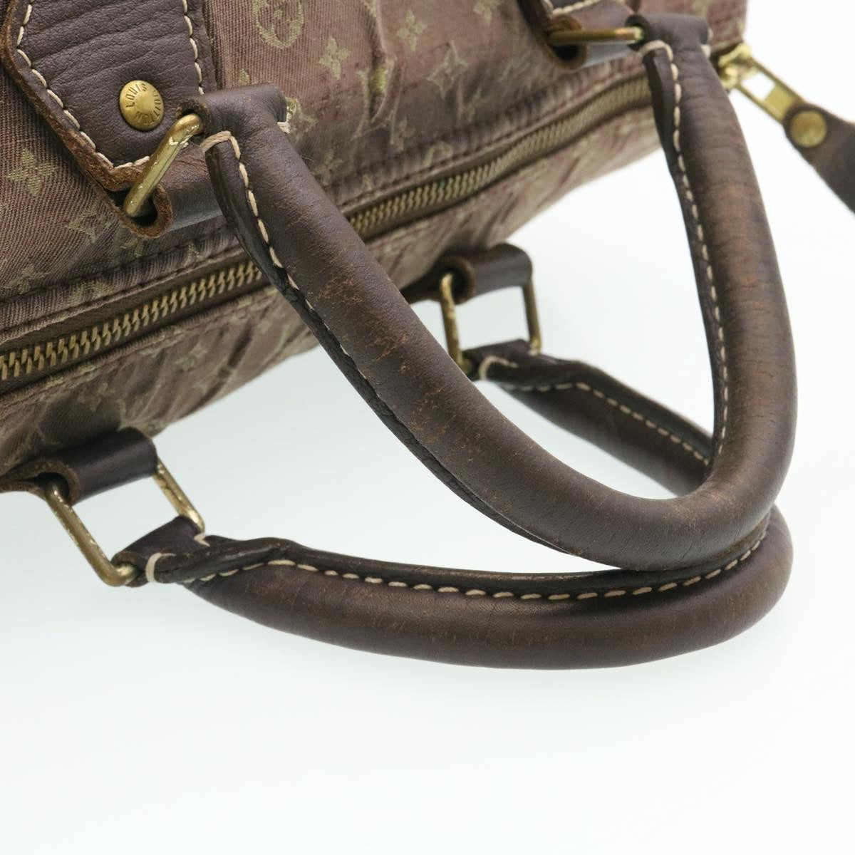 LOUIS VUITTON Monogram Mini Lin Speedy 30 Hand Bag Ebene M95224 LV Auth yk3378