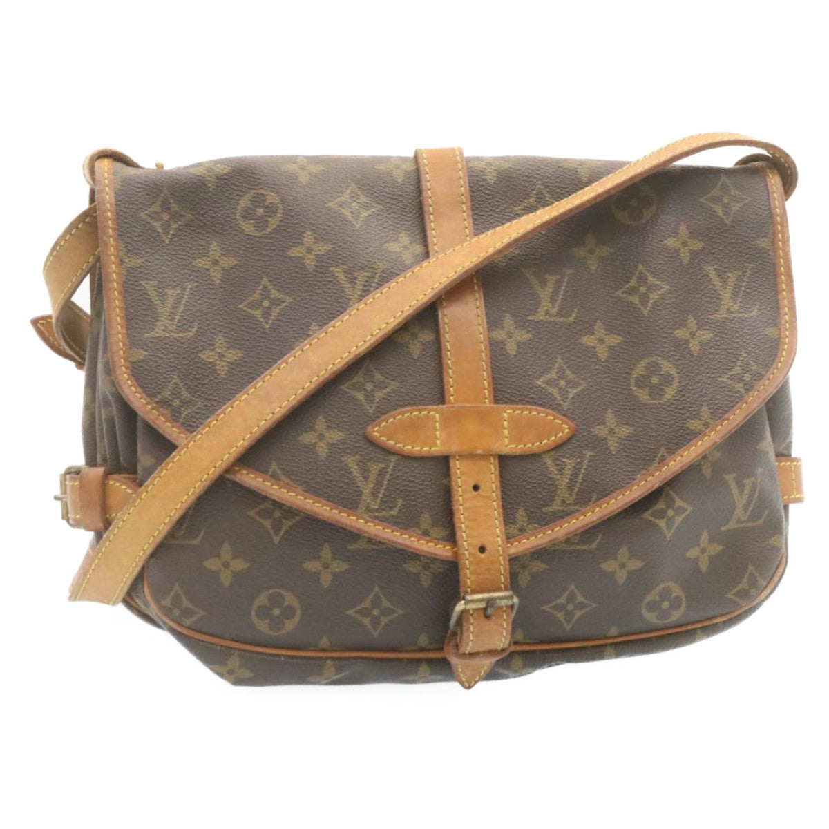 LOUIS VUITTON Monogram Saumur 30 Shoulder Bag M42256 LV Auth yk3654