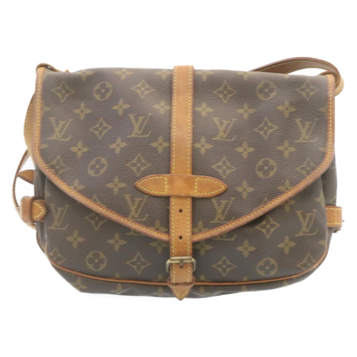 LOUIS VUITTON Monogram Saumur 30 Shoulder Bag M42256 LV Auth yk3654