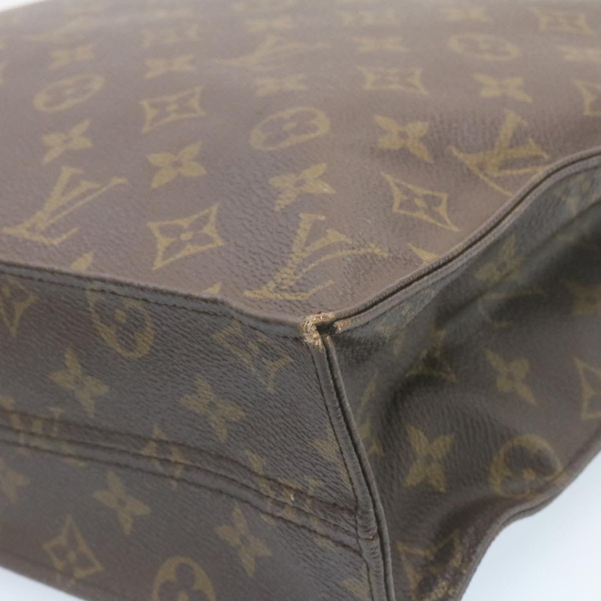 LOUIS VUITTON Monogram Sac Plat Hand Bag M51140 LV Auth yk3837