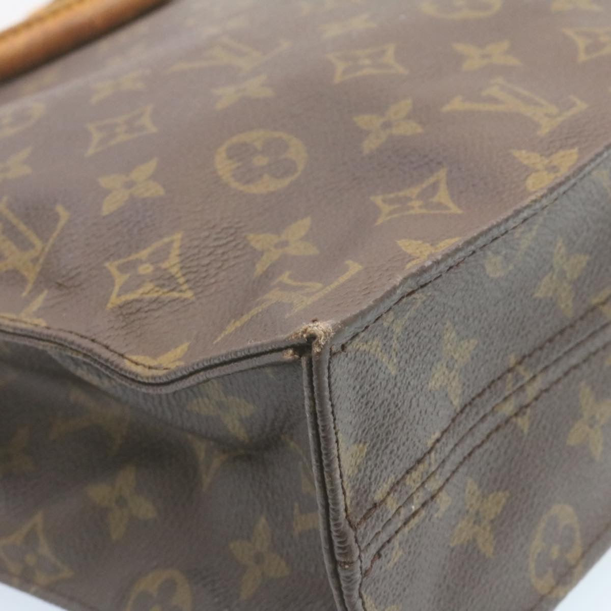 LOUIS VUITTON Monogram Sac Plat Hand Bag M51140 LV Auth yk3837