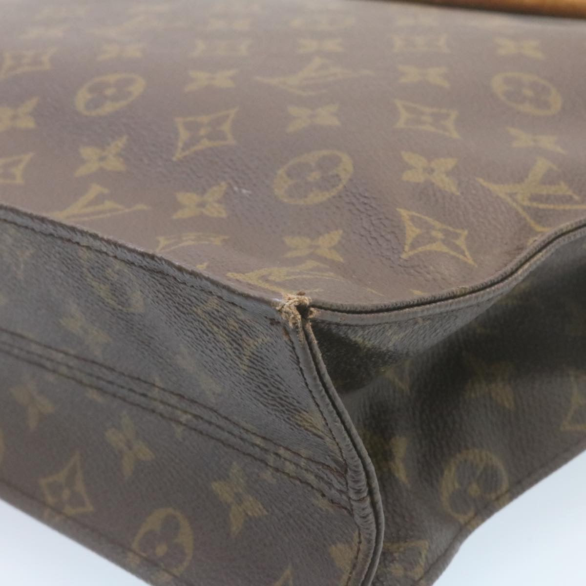 LOUIS VUITTON Monogram Sac Plat Hand Bag M51140 LV Auth yk3837