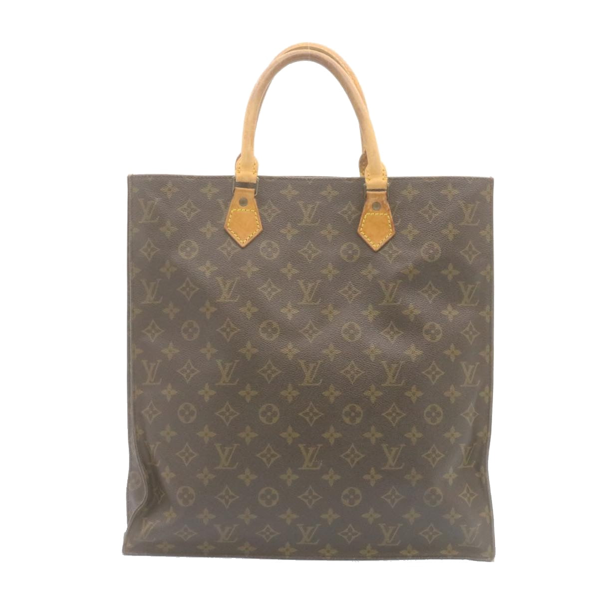 LOUIS VUITTON Monogram Sac Plat Hand Bag M51140 LV Auth yk3837