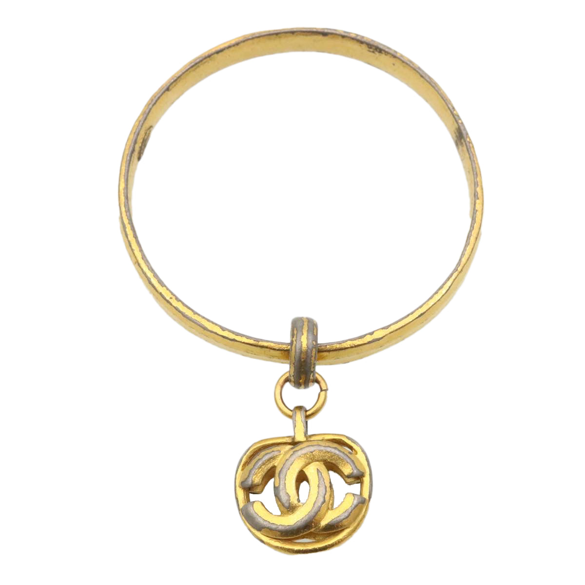 CHANEL Bangle Bracelet Gold CC Auth yk3975 - 0