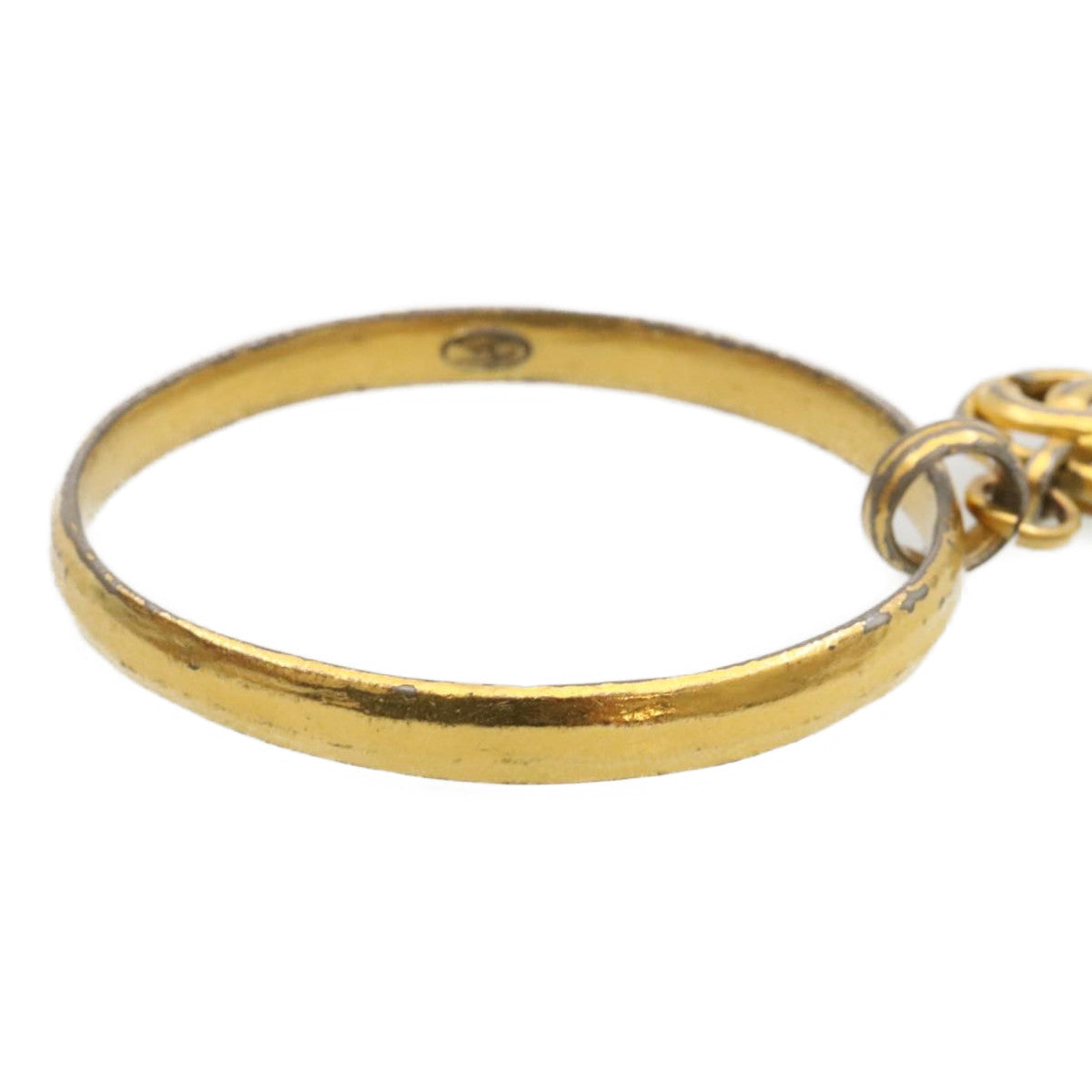 CHANEL Bangle Bracelet Gold CC Auth yk3975