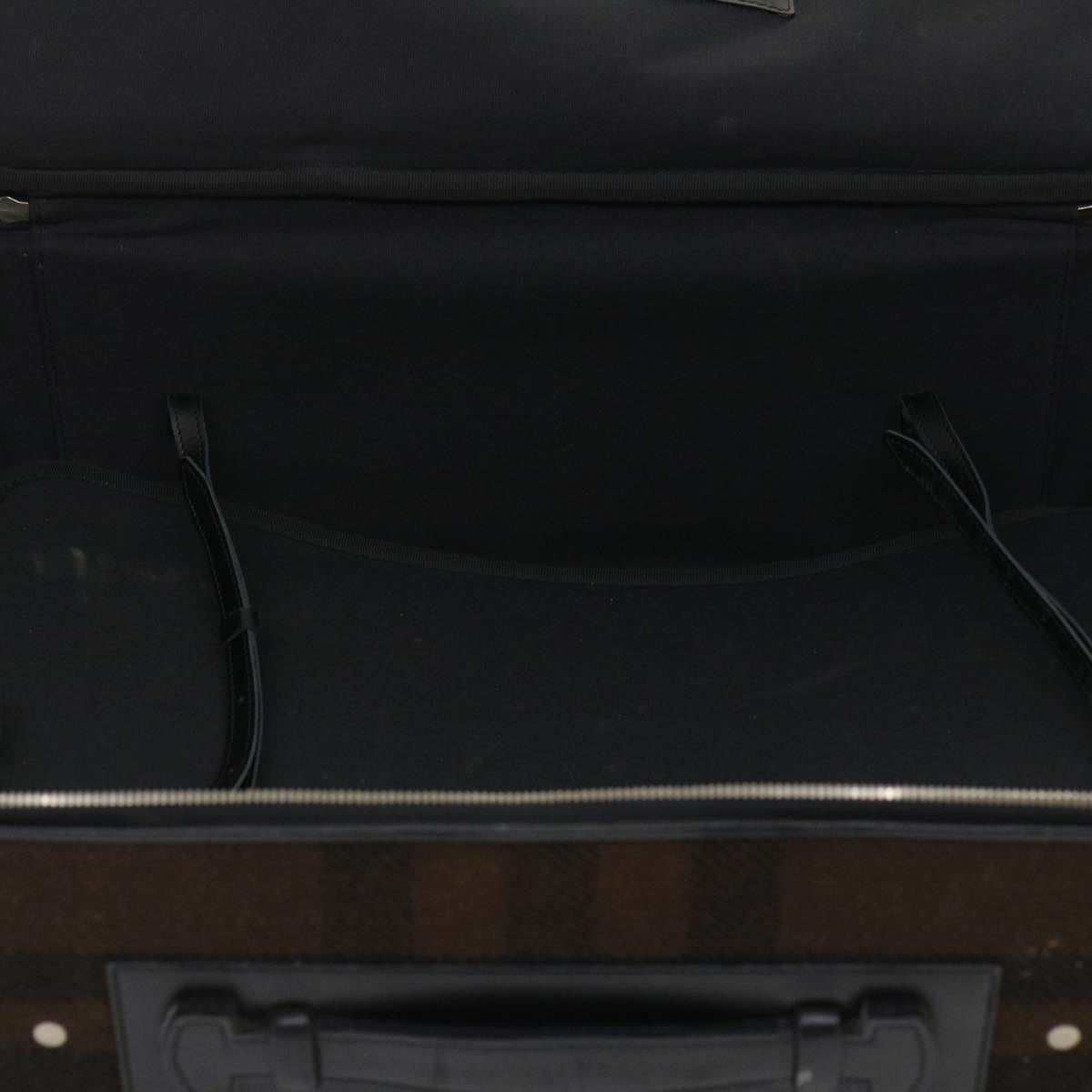 Burberrys Nova Check Roller Bag Suitcase Wool Brown Auth yk4035
