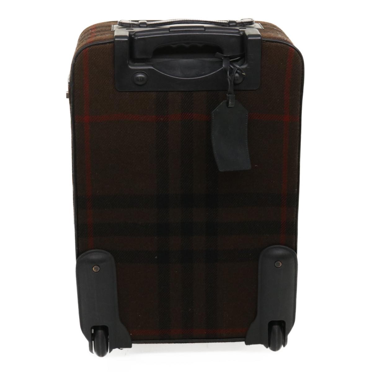 Burberrys Nova Check Roller Bag Suitcase Wool Brown Auth yk4035 - 0
