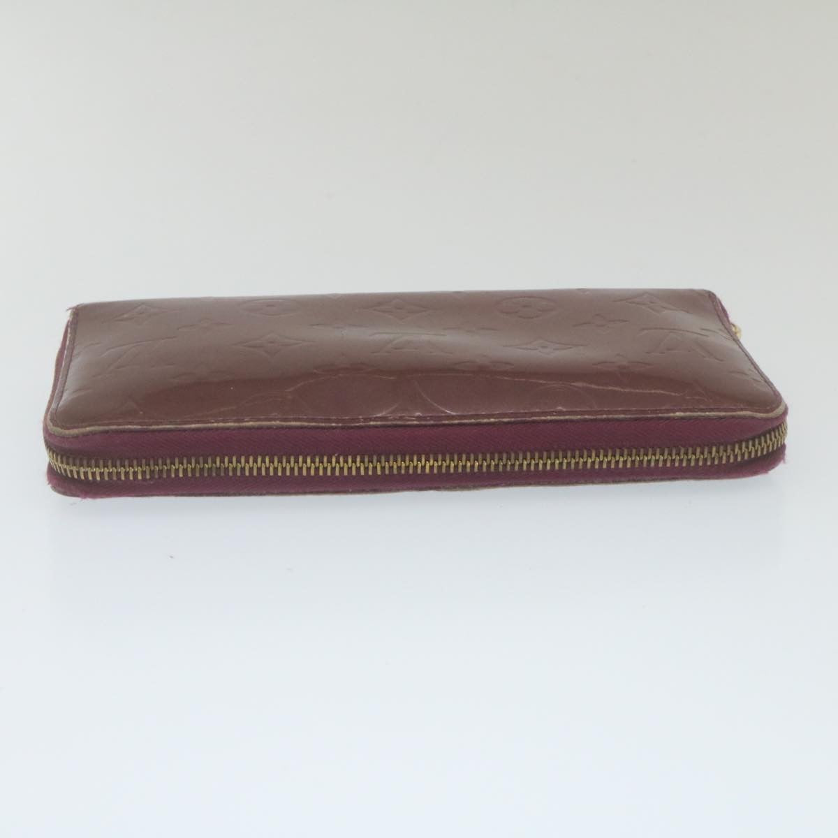 LOUIS VUITTON Monogram Vernis Zippy Wallet Long Wallet Purple M93609 Auth yk4064