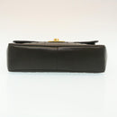 CHANEL Mademoiselle Big COCO Mark Chain ShoulderBag Lamb Skin Black Auth yk4080A-5