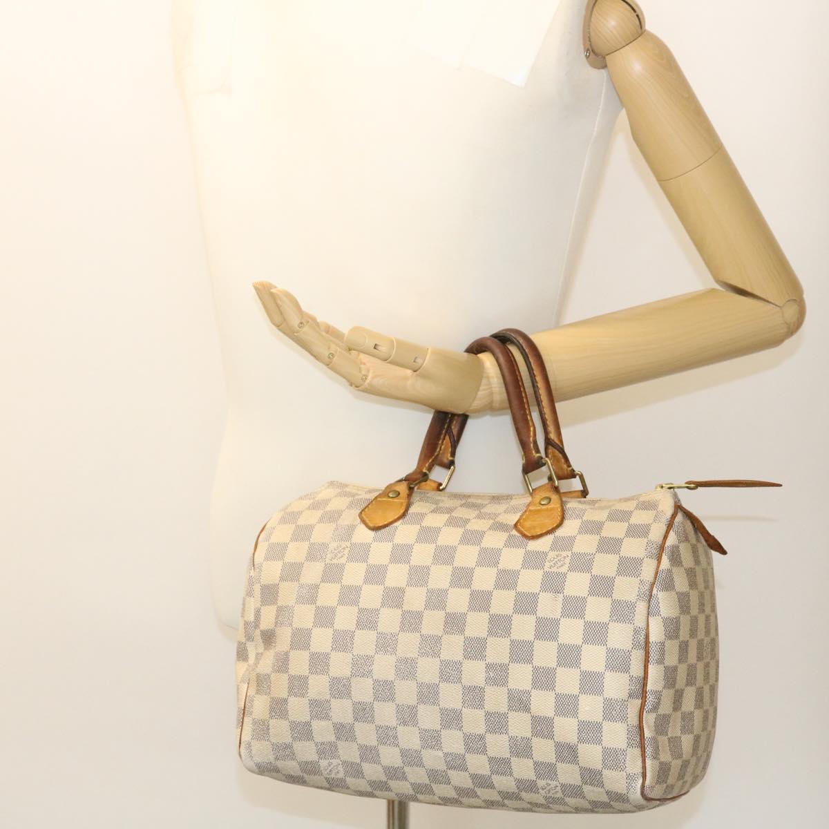 LOUIS VUITTON Damier Azur Speedy 30 Hand Bag N41533 LV Auth yk4090