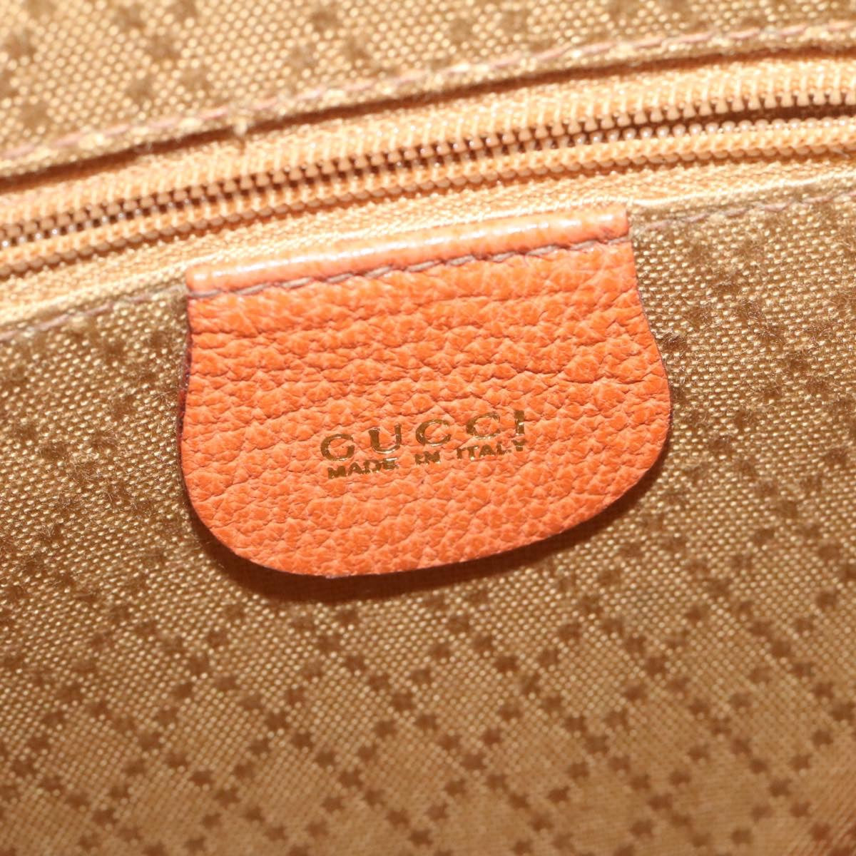 GUCCI Bamboo Boston Bag Suede Orange Auth yk4110