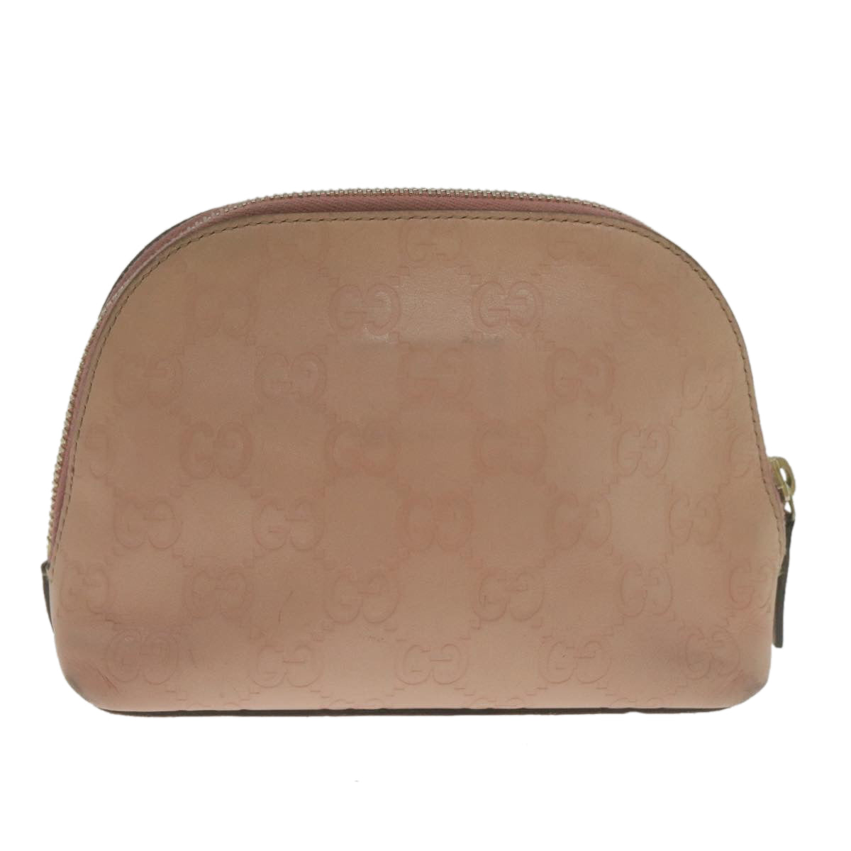GUCCI GuccissimaLeather GG Canvas Cosmetic Pouch Pink Auth yk4172 - 0