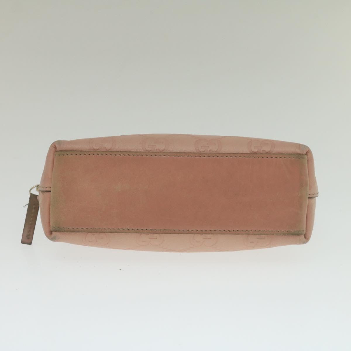 GUCCI GuccissimaLeather GG Canvas Cosmetic Pouch Pink Auth yk4172