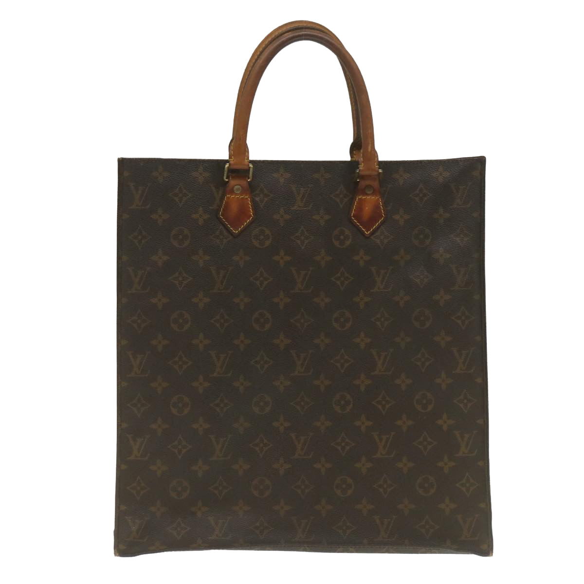 LOUIS VUITTON Monogram Sac Plat Hand Bag M51140 LV Auth yk4210