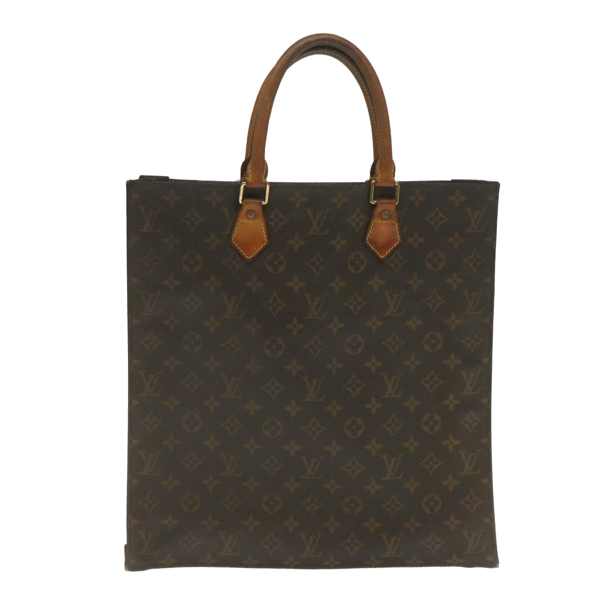 LOUIS VUITTON Monogram Sac Plat Hand Bag M51140 LV Auth yk4210 - 0