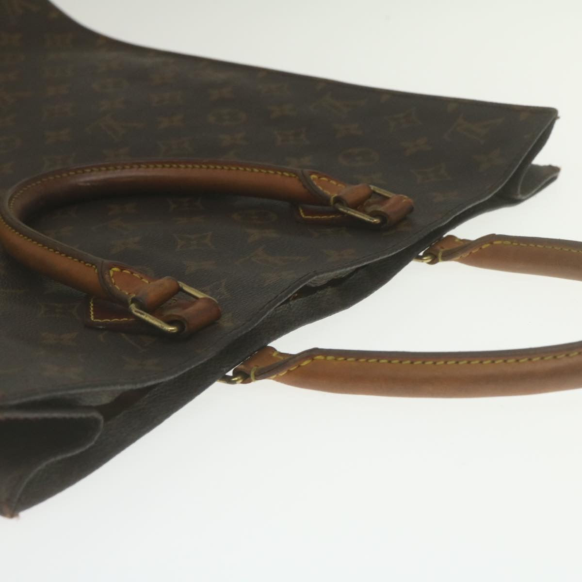 LOUIS VUITTON Monogram Sac Plat Hand Bag M51140 LV Auth yk4210