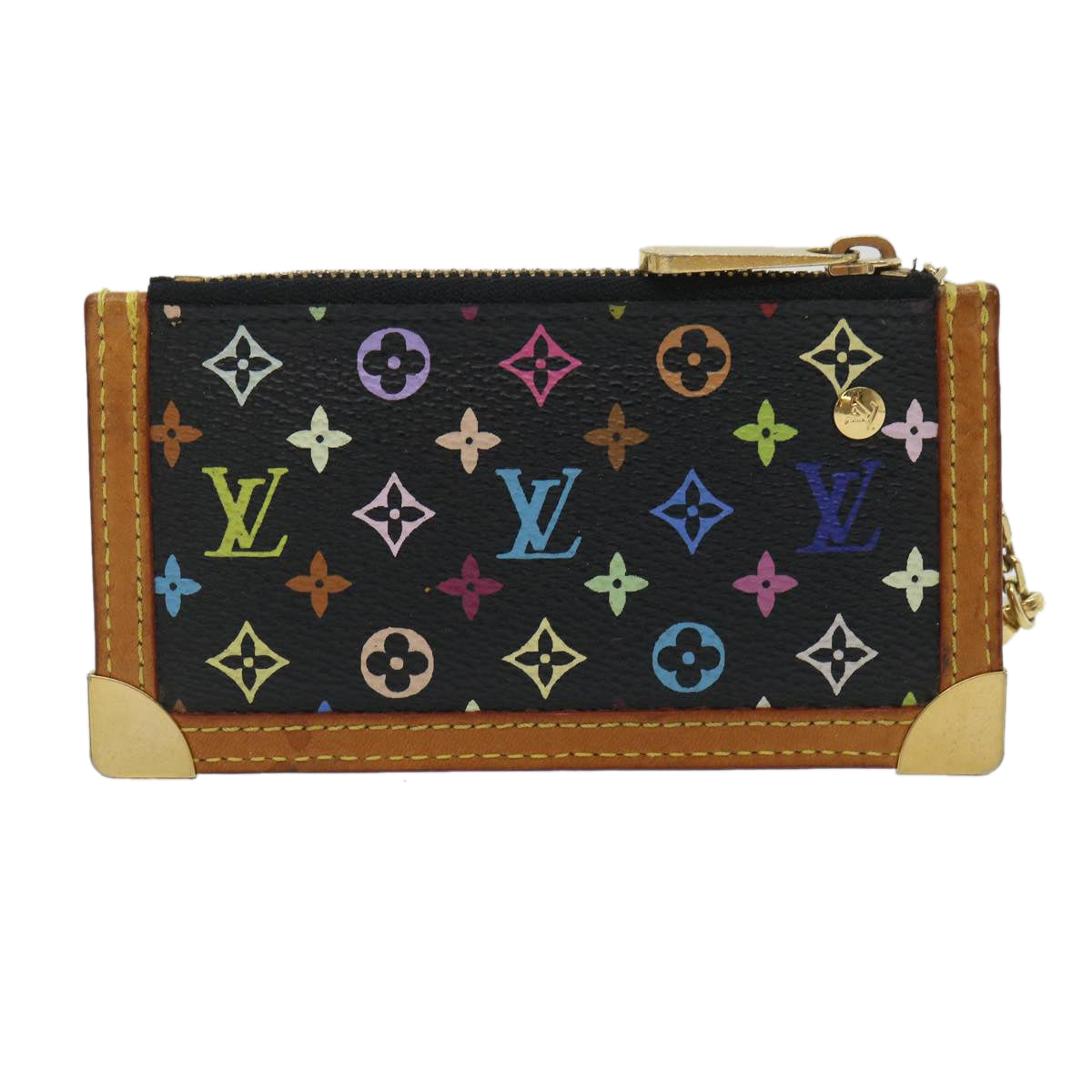 LOUIS VUITTON Monogram Multicolor Pochette Cles Coin Purse Black M92654 yk4243 - 0