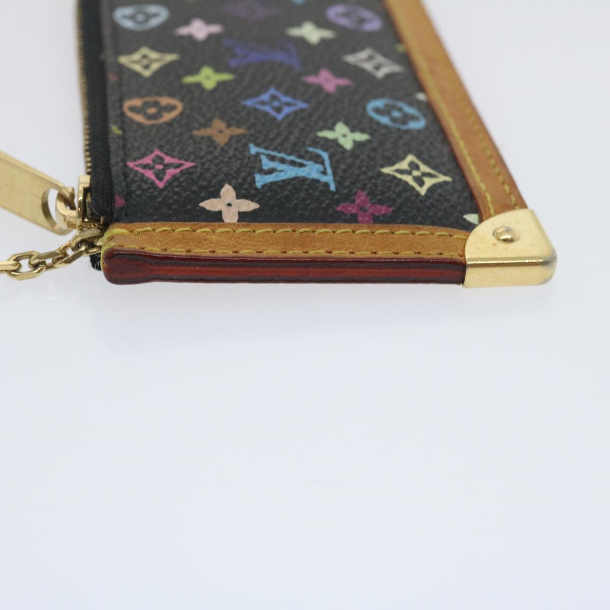 LOUIS VUITTON Monogram Multicolor Pochette Cles Coin Purse Black M92654 yk4243