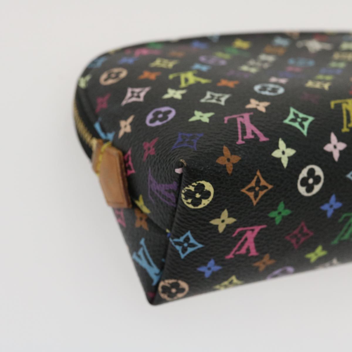 LOUIS VUITTON Monogram Multicolor Pochette Cosmetic Pouch Black M47355 LV yk4265