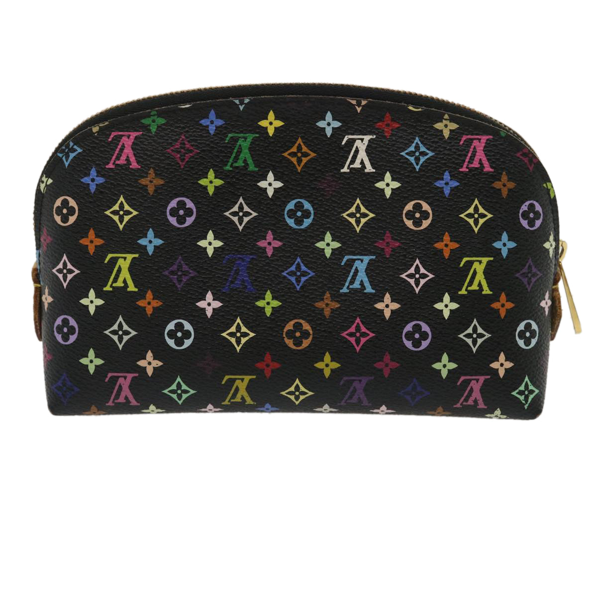 LOUIS VUITTON Monogram Multicolor Pochette Cosmetic Pouch Black M47355 LV yk4265