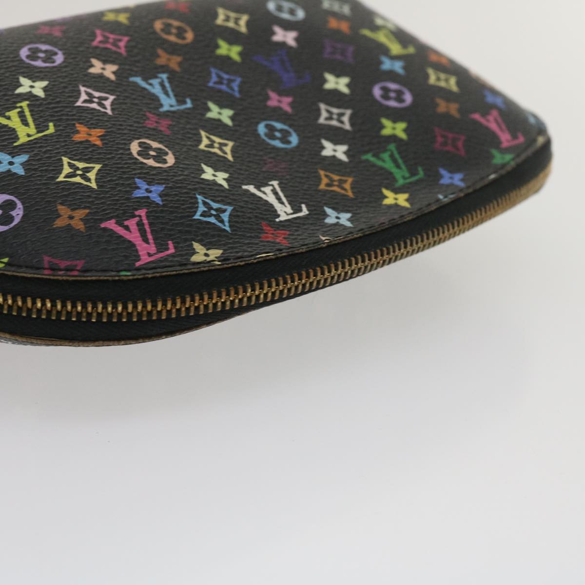 LOUIS VUITTON Monogram Multicolor Pochette Cosmetic Pouch Black M47355 LV yk4265