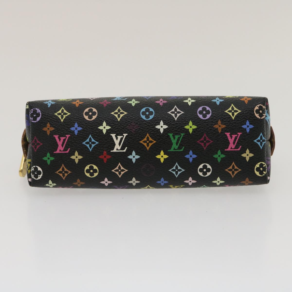 LOUIS VUITTON Monogram Multicolor Pochette Cosmetic Pouch Black M47355 LV yk4265