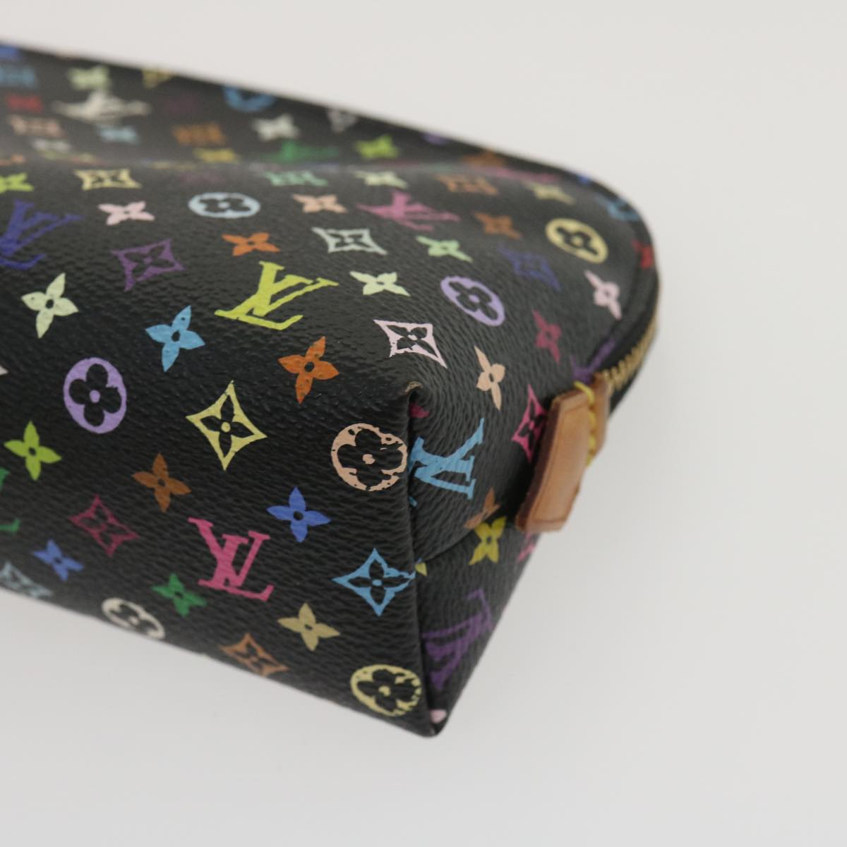 LOUIS VUITTON Monogram Multicolor Pochette Cosmetic Pouch Black M47355 LV yk4265