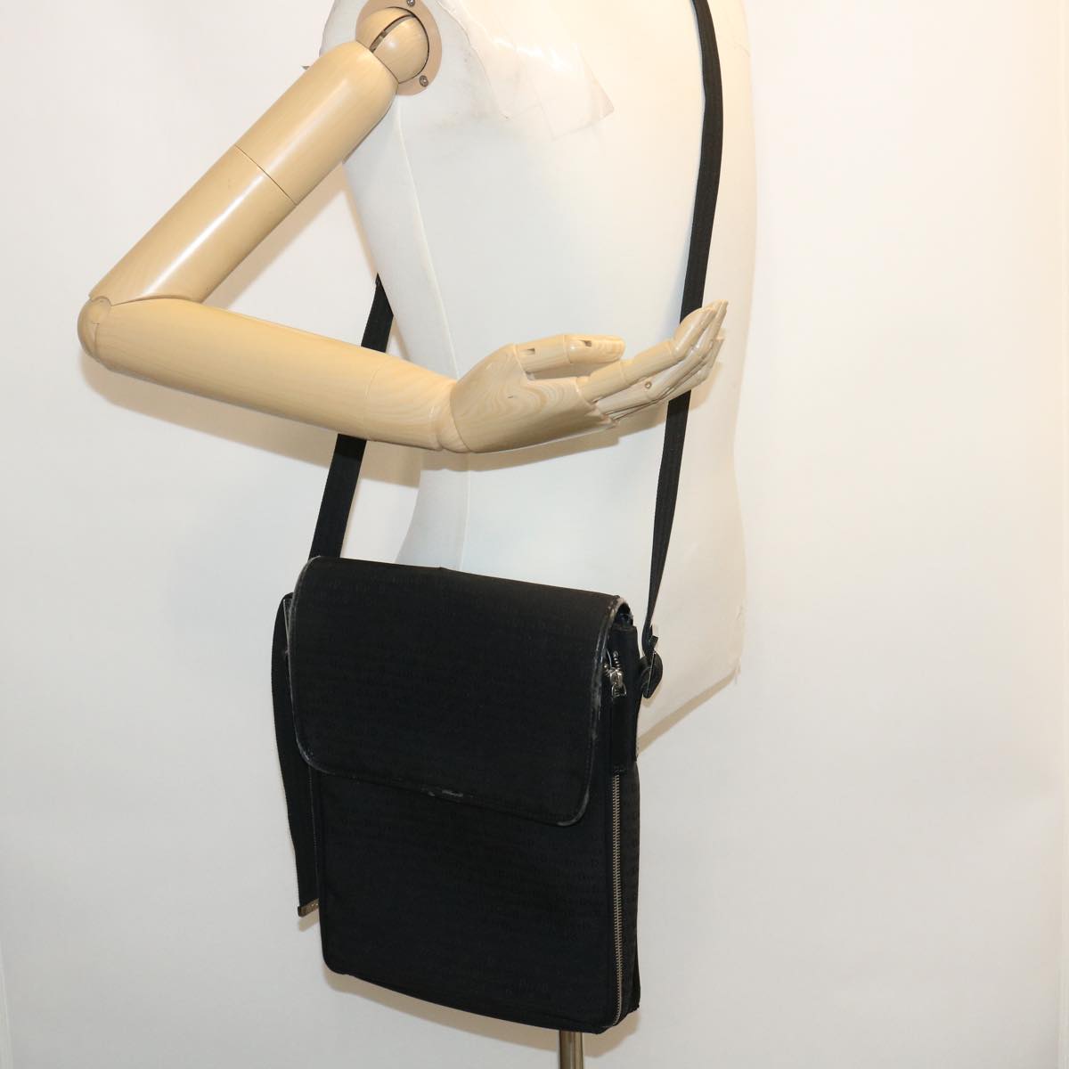 Christian Dior Shoulder Bag Canvas Black Auth yk4318