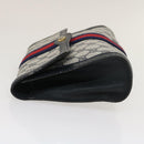 GUCCI GG Canvas Sherry Line Clutch Bag Navy Red Auth yk4501-4