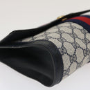 GUCCI GG Canvas Sherry Line Clutch Bag Navy Red Auth yk4501-14